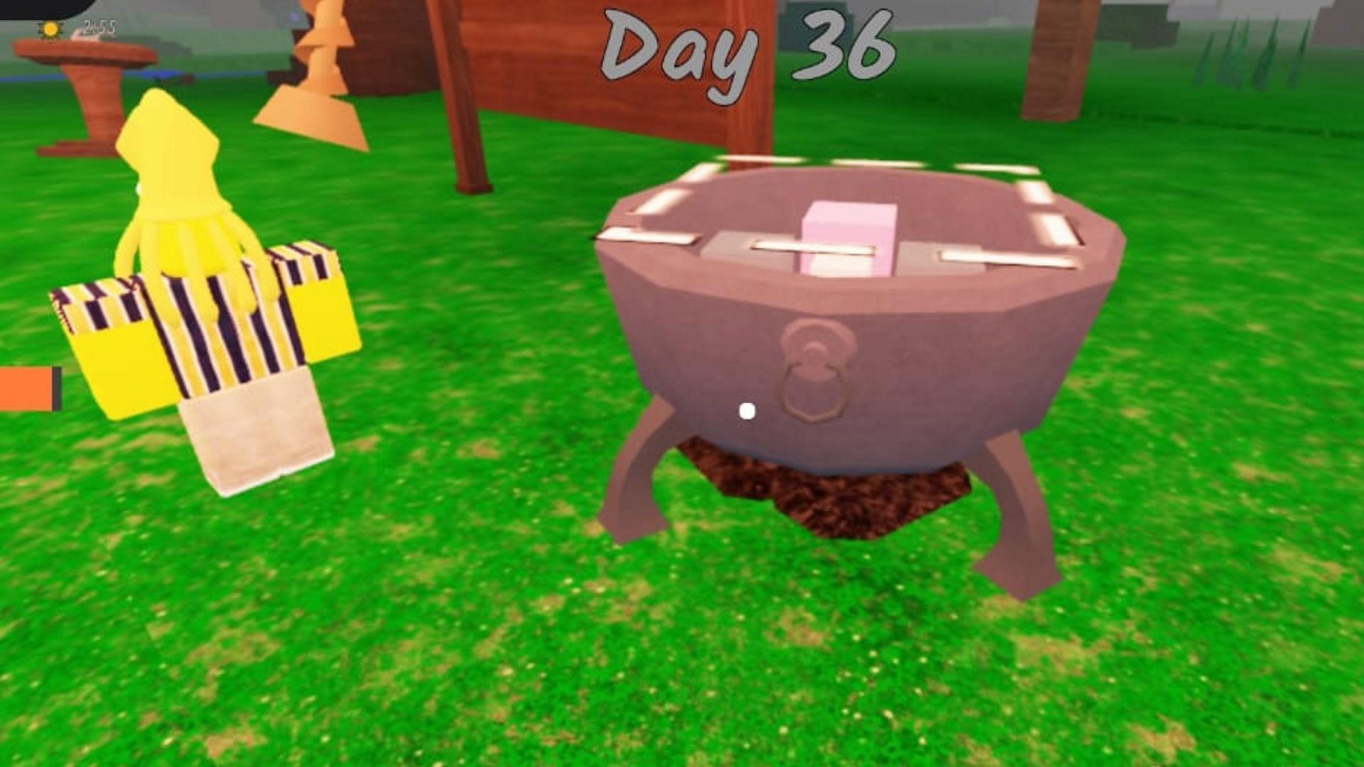 Place three ingredients in the pot (Image via Roblox)